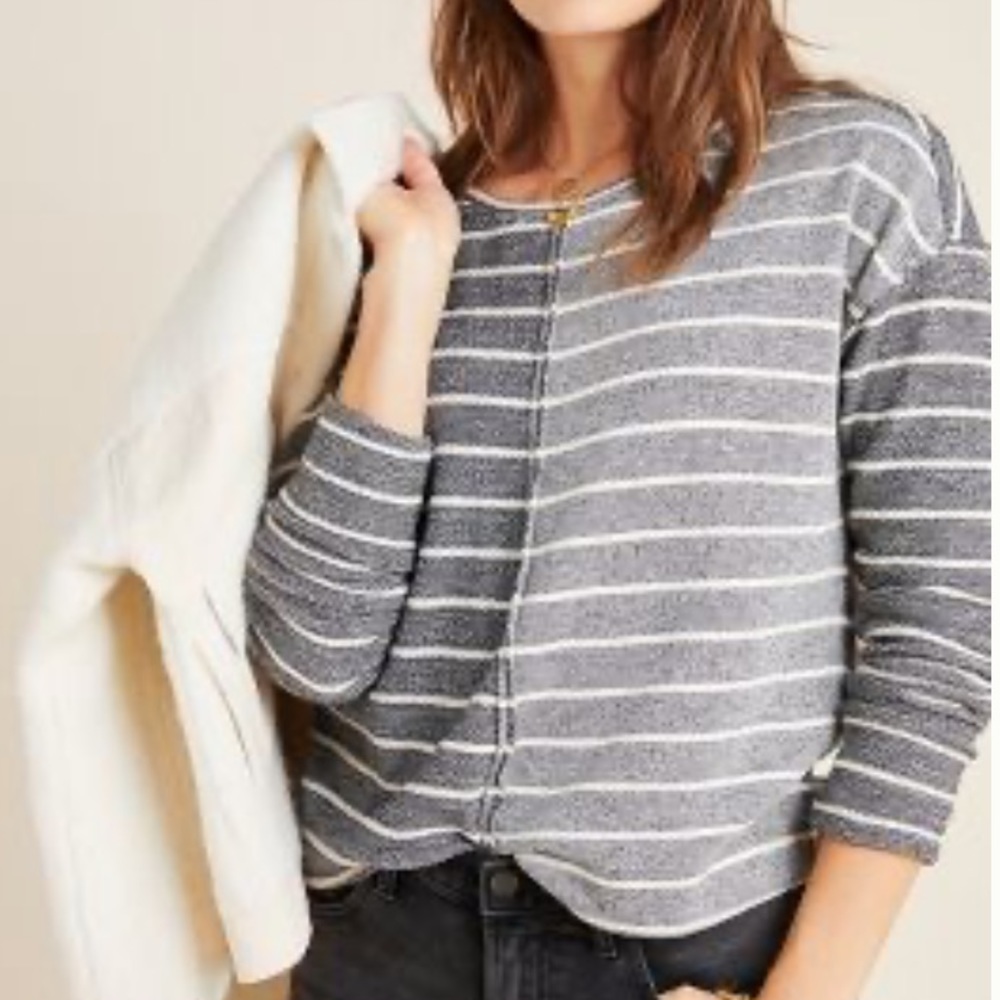 NWT ANTHROPOLOGIE DEVIN TEXTURED SWEATSHIRT SMALL